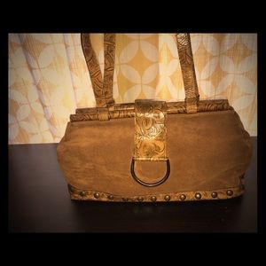 Vintage swede and leather bag
